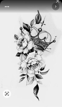 a black and white drawing of flowers on a cell phone screen with the text, i love