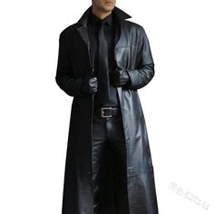 Fabric:Artificial Leather; Occasion:Casual,Business; Outerwear Type:Winter Coat; Listing Date:10/22/2020; Bust:null; Length:null Mens Long Cardigan, Retro Cosplay, Black Trench Coat, Party Business, Korean Streetwear, Style Comfortable, Leather Trench, Mens Winter Coat, Winter Outerwear