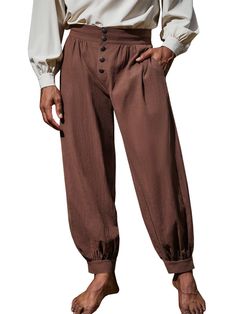 Mens Medieval Clothing, Mens Ren Faire Outfit, Pirate Outfit Men, Pirate Costume Pants, Colonial Halloween, Rustic Clothing, Pirate Pants, Medieval Pirate, Costume Pants