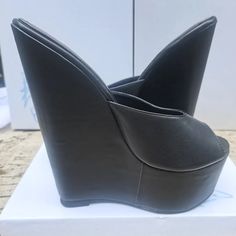 TAAFO Women's High Heel Slippers 20 Cm Wedges Heeled Slippers Women's Shoes black-34 Heeled Slippers, Slippers Summer, Summer Wedges, High Heel Slippers, Outdoor Slippers, Heel Slippers, Black Shoes Women, Artificial Leather, Shoes Fashion