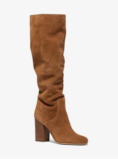 Leigh Suede Boot | Michael Kors Brown Suede Knee High Boots, Tall Boots For Fall, Women’s Boots, Tall Tan Suede Boots, Suede Brown Boots, Slouchy Suede Boots, Michael Kors Boots, Brown Suede Boots, New Boots