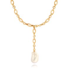 PRICES MAY VARY. 1. DESIGN : Pearl symbolizes wisdom gained through experience. The 20”(50cm) long necklace features a chunky gold chain for a statement style and a large size baroque pearl for an added touch of elegance. Fastens with a lobster clasp, the gold necklace can be adjusted freely to make the lariat necklace a gold choker or a Y necklace with hanging pendants of different lengths. 2. STYLE : The pearl necklaces of baroque shape are the most edgy element on trend. You may see lots of i Cheap Gold Necklaces With Antique Finish, Cheap Elegant Necklace With Large Pendant, Boroque Pearl Necklaces, Cheap Gold Necklaces With Large Beads, Compass Pendant Necklace, Big Pearl Necklace, Gold Chain Link Necklace, Chunky Gold Necklaces, Gold Link Necklace