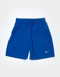 Nike Multi Dri-Fit Training Shorts. Nike Dri-Fit Technology Moves Sweat Away From Your Skin For Quicker Evaporation, Helping You Stay Dry And Comfortable. Woven Fabric Is Lightweight And Durable - Made To Play All Day. Elastic Waistband And Drawcord Provide A Snug Fit. Side Pockets. Nike Swoosh Logo At Lower Left Leg. Approximate Inseam: 6". 100% Polyester. Machine Wash. Imported. | Nike Multi Boys Dri-Fit Training Shorts Nike Pro Shorts Kids, Blue Nike Athletic Shorts, Nike Blue Athletic Shorts, Nike Shorts Boys, Nike Blue Cotton Shorts, Boys Nike Shorts, Wwe T Shirts, Nike Swoosh Logo, Play All Day