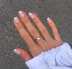 Square White Tip Nails Short Janeesstory Square Round Dip Nails, Short Squavol Nails, Summer Nail Colors For Pale Skin, Short White Tip Nails, White French Tip Nails Short, Squoval French Tip Nails, Short Nail French Tip, French Tip Dip Nails, Minimalist Nails Square