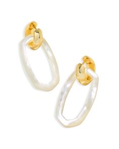 Kendra Scott Danielle Mother Of Pearl Link Charm Huggie Hoop Earrings White Clip-on Hoop Earrings, Ring Guide, Pearls Jewelry, Ivory Earrings, Hand Carved Stone, Kendra Scott Earrings, Link Earrings, Huggie Hoop Earrings, Online Earrings