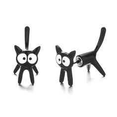 PRICES MAY VARY. 🐱Cute Cat Earrings🐱 You will get a pair of simple and cute black cat stud earrings, Highlight the unique and adorable design of the cat earrings, including any features that make them stand out, such as the shape, size, or style of the cat.These beautifully crafted cat earrings will make you look more attractive 🐱Cat Earrings For Women🐱 These black cat stud earrings have a sleek, minimalist design and are versatile. The earrings are made of high quality materials and craftsm Cute Unique Earrings, Novelty Earrings Handmade, Cute Black Cat Design Earrings, Black Cat Ears Jewelry With Cat Design, Novelty Black Cat Design Jewelry, Black Cat Design Novelty Jewelry, Novelty Black Jewelry With Cat Design, Black Novelty Jewelry With Cat Design, Cute Black Hypoallergenic Earrings