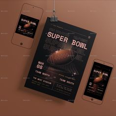 Super Bowl Flyer Set Football Event, American Football, Super Bowl, Football, Bowl