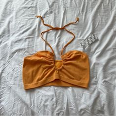 Urban Outfitters Crop Top Size Xl Nwt Color: Orange Self Tie Halter Neck Cheap Cotton Crop Top By Urban Outfitters, Affordable Orange Urban Outfitters Tops, Urban Outfitters Tops, Halter Neck, Color Orange, Urban Outfitters, Crop Top, Womens Tops, Crop Tops