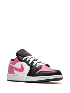 Jordan Kids TEEN Air Jordan 1 Low Sneakers - Farfetch Pink Modern High-top Sneakers With Round Toe, Modern Pink High-top Sneakers With Round Toe, Pink Lace-up Basketball Shoes With Contrast Sole, Pink Low-top Basketball Shoes For Streetwear, Modern Pink High-top Custom Sneakers, Modern Pink High-top Sneakers, Pink Custom Low-top Sneakers For Light Sports, Pink Low-top Custom Sneakers For Light Sports, Pink Sneakers With Logo-print Tongue For Streetwear