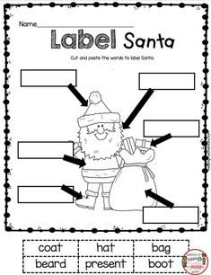 the label santa worksheet