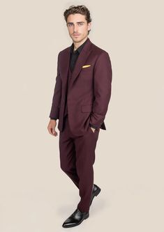 Own the room in our custom-made Deep Burgundy Birdseye Suit. Exude class and luxury with its bold and sleek design, guaranteed to turn heads and elevate your style on any ocassion. Perfect for those who want to look as good as they feel and stand out from the crowd! Elegant Burgundy Suits For Formal Occasions, Luxury Burgundy Blazer For Formal Occasions, Elegant Burgundy Tuxedo For Business, Luxury Fitted Formal Sets, Luxury Burgundy Suit For Formal Occasions, Modern Suits With Pressed Crease, Formal Fitted Burgundy Set, Elegant Burgundy Sets For Formal Occasions, Formal Burgundy Fitted Sets