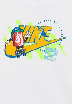 Nike Sportswear TEE BOXY FUTURA UNISEX - Majica kratkih rukava s printom - white Nike Wallpaper, Futurama, Nike Tshirt, Cricut Svg, Sneaker Head, Shirt White, Just Do It, Shirt Print