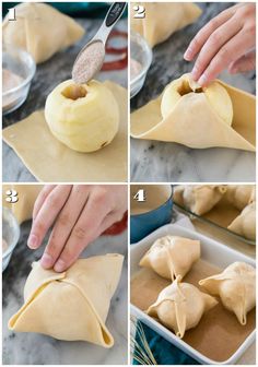 the steps to make dumplings are shown here