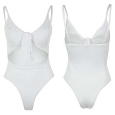 Perfect for beach days and poolside lounging High Rise One-piece Swimsuit Fabric: Stretch-Polyester No Padding Open Front, Tie Knot Colors: White, Army Green Size: S to XL Age: Adult Gender: Female Brand Name: NoEnName_Null Product ID: CJYDYYLJ00085 Note: All sizes are smaller than regular European and American sizes. Choose the larger size if your size is between two sizes. Please allow 2-3cm differences due to manual measurement. CM to Inches converter Disclaimer:*Actual colors may vary. This One-piece Tankini For Sunbathing During Beach Season, Stretch Swimwear For Summer Vacation, Summer Backless One-pieces For Poolside, Summer Backless Bodysuit For Swimming, Backless Lined Swimwear For Summer, Backless Swimwear With Lined Body For Summer, Casual One Pieces With Lined Body For Poolside, Beachy One-piece Bodysuit With Lined Body, Backless One Piece Swimsuit For Poolside Summer