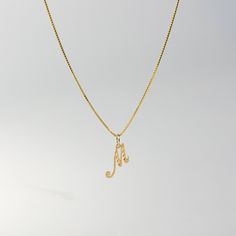 A timeless piece that will never go out of style. This 14K gold calligraphy pendant is the perfect and most stunning way of keeping a name close to your heart. We handmade each piece so you can assure you're getting a one-of-a-kind pendant that is not like any other. This 14K solid gold letter pendant is flawlessly crafted to look super chic and elegant around your neck. Pair it with a nice gold chain and wear it with almost all of your outfits. The piece is such a versatile lettering necklace. 14k Gold Initial Pendant Necklace With Box Chain, Yellow Gold Box Chain Necklace With Initial Pendant, Yellow Gold Necklace With Box Chain And Initial Pendant, Gold Sterling Silver Name Necklace With Charms, Yellow Gold Initial Pendant Necklace With Box Chain, Gold Custom Initial Pendant Necklace Hallmarked, Gold Custom Initial Pendant Necklace, Gold Initials Pendant Necklace, Custom Gold Initial Pendant Necklace