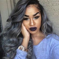 Color Ombre Hair, Frontal Styles, Weave Colors, Grey Ombre Hair, Contouring Makeup, Royal Beauty, Hair Laid, Grey Hair Color, Grey Hair