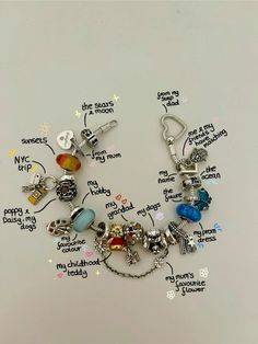 Pandora Bracelet Charms Ideas Style, Pandora Theme Bracelet, Summer Pandora Charms, Pandora Charm Necklace Ideas, Aesthetic Pandora Charms, Pandora Jewelry Aesthetic, Cute Pandora Charms, Pandora Charms Aesthetic, Cute Pandora Bracelet