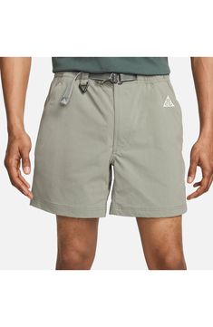 Lightweight, stretchy and ready for adventure, these water-repellent nylon shorts wick away sweat and give you secure pockets for stowing a day's essentials. 6 1/4" inseam; 27" leg opening; 13" front rise; 15" back rise (size Medium) Zip fly with button closure Partial elastic waist Removable belt Front zip pockets; back zip-welt pocket Moisture-wicking fabric engineered for dryness and comfort Water-repellent 96% nylon, 4% spandex Machine wash, tumble dry Imported Nordstrom x Nike: A curated li Sporty Nylon Cargo Shorts, Sporty Nylon Cargo Shorts With Elastic Waistband, Casual Nylon Cargo Shorts For Sports, Sports Nylon Cargo Shorts With Pockets, Nylon Sports Cargo Shorts With Pockets, Nylon Cargo Sports Shorts With Pockets, Summer Athletic Cargo Shorts For Outdoor, Summer Athletic Shorts With Cargo Pockets For Outdoor, Nylon Cargo Shorts With Pockets For Sports