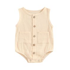 PRICES MAY VARY. Material: Newborn baby girl boy jumpsuit is made of cotton blend polyester, with a soft, skin friendly, and breathable texture, suitable for children's tender skin. Design: Newborn baby boy girl romper features a round neck, sleeveless, front pocket, button down, and bottom buckle design, classic and fashionable, paired with solid color, super cute.Toddler Boy girls jumpsuit, loose and unconstrained design, relaxing the baby's waist and abdomen, allowing the baby to breathe free Baby Boy Linen, Girls Jumpsuit, Baby Tank Tops, Newborn Boy Clothes, Skin Design, Linen Romper, Newborn Baby Boy, Boys Romper, Soft Skin