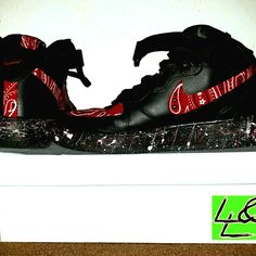 Custom Bandana Air Force 1 Custom Red Sneakers For Streetwear, Red Custom Sneakers For Streetwear, Custom Black Sneakers With Rubber Sole, Custom Black Sneakers With Round Toe, Black Custom Sneakers With Round Toe, Custom Black Round Toe Sneakers, Custom Black High-top Sneakers, Custom Black Lace-up Sneakers, Nike Custom High-top Sneakers