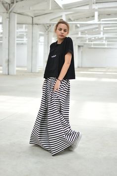 "Striped Maxi Skirt, High Waist Skirt, Plus Size Clothing ◈ Stylish and chic fashion is our shared dream! You can be sure that this piece is made with a lot of love and craftsmanship. ◈ S I Z I N G ◈ This item is available from XS to 4XL. Please, have a look at my Size Chart below before placing your order. ◈ D E L I V E R Y ◈ This item will be shipped in up to 5 days after your order was placed. We use Express worldwide shipping for all of our items. Shipping usually takes: ✈ 2-3 biz days to US Casual Full-length Lined Skirt, Baggy Cotton Maxi Skirt Casual, Baggy Cotton Maxi Skirt Casual Style, Casual Full-length Relaxed Skirt, Spring Casual Maxi Skirt, Baggy Full-length Skirt For Spring, Trendy Wide Leg Maxi Skirt For Summer, Spring Full-length Baggy Skirt, Trendy Full-length Maxi Skirt For Summer