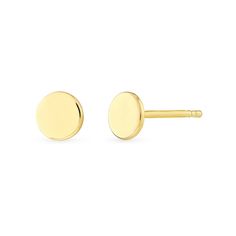 Petite discs are a go-to shape that complement their style. 14K gold Each earring features a flat disc Friction backs Stud Earrings, Gold