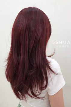 레드브라운염색 red brown hair color Dark Red Over Brown Hair, Red Hair On Light Brown Hair, Red Hair Over Dark Brown, Korean Red Hair Color, Red Hair In Brown Hair, Light Cherry Red Hair Color, Tinted Red Hair Dark Brown, Dark Hair Colors Ideas, Nuria Ma Red Hair