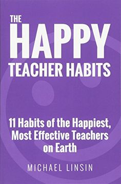 the happy teacher habit book cover with purple background and white lettering on it's front