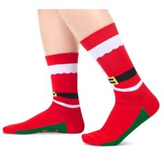 Santa SocksOur holiday socks are designed to resemble Santa's iconic coat with buttons and a belt pattern. The bottom is sewn with a hilarious hidden message:"SANTA SQUAD".Size & PackageOur unisex design fits most men's US size 6-13 feet and most women's US size 7 and up.Quality MaterialOur novelty socks are made of 80% cotton, 15% polyamide and 5% elastane to ensure they are soft, comfortable, stretchy and breathable.Christmas GiftsThese festive christmas socks make great gifts for your family, Christmas Vacation Gifts, Gingerbread Gifts, Belt Pattern, Holiday Socks, Hidden Message, Funny Christmas Gifts, Women Christmas, Christmas Gifts For Men, Novelty Socks