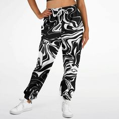 Black and White Oil Spill Unisex Cargo Joggers (Fleece Lined) – BigTexFunkadelic Cargo Sweatpants, Oil Spill, Cargo Style, Cargo Joggers, Jogger Sweatpants, Spandex Fabric, Fleece Fabric, Working Out, Running Errands