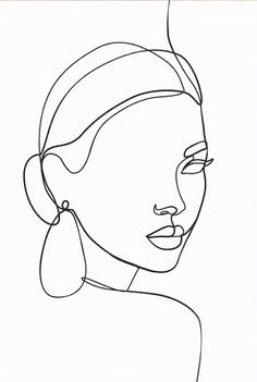 a line drawing of a woman's face