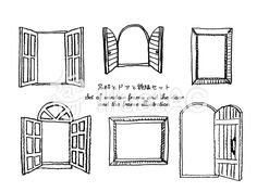 different types of windows drawn by hand