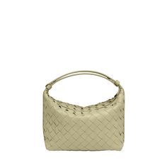 Bottega Veneta "Wallace" mini shoulder bag in  intrecciato  leather Adjustable shoulder strap Zip top closure  Feet protect bottom of bag Approx. 3.7"H x 9.1"W x 1.2"D Made in Italy Bottega Veneta Intrecciato, Mini Shoulder Bag, 7 H, Zip Top, Bottega Veneta, Shoulder Strap, Tops Designs, In Italy, Shoulder Bag