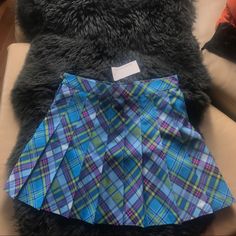 Bnwt, Bought Multiples Trying To Find My Size- Selling Extras! Would Swap For Other Colors Casual Purple Mini Pleated Skirt, Purple Pleated Skirt-style Skort, Pleated Purple Skort, Retro Blue Fitted Skort, Summer School Purple Skirt, Purple Summer Skirt For School, Purple Summer School Skirt, Casual Purple Pleated Mini Skirt, Blue Cotton Pleated Skirt For School