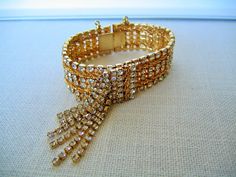 HOBE' RHINESTONE BRACELET Clear Rhinestones Gold Tone Cha Cha Vintage Designer Costume Jewelry Retro by pegi16 on Etsy Wedding Gold Crystal Bracelet With Bling, Gold Crystal Wedding Bracelet With Bling, Gold Crystal Bracelet With Bling For Wedding, Glamorous Jeweled Crystal Wedding Bracelet, Glamorous Jeweled Crystal Bracelet For Wedding, Wedding Costume Jewelry Crystal Bracelet, Vintage Gold Bling Bracelets, Costume Jewelry Crystal Bracelet For Wedding, Costume Jeweled Crystal Bracelet For Wedding