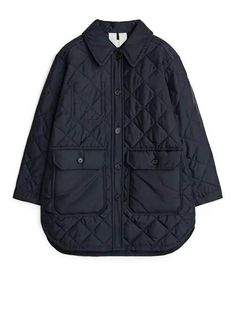 Long Quilted Jacket, Woman Coat, 2017 Trends, Water Repellent Jacket, Coat Trends, Black Jackets, Car Coat, Quilted Coat, 가을 패션