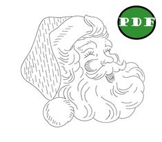 santa claus's face with the word pddf on it and a green circle