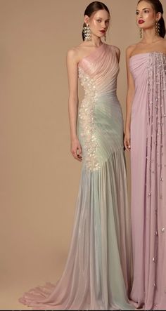 Pastel Haute Couture, Pastel Formal Dresses, Pastel Dress Formal, Movie Dresses, Dreamy Outfits, Vintage Weddingdress, Rami Kadi, Fashion Infographic, فستان سهرة