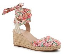 Kelly & Katie Goldie Espadrille Wedge Sandal Spring Casual Wedge Sandals With Round Toe, Casual Round Toe Wedge Sandals For Spring, Spring Platform Closed Toe Espadrilles, Casual Floral Print Wedge Heel Sandals, Casual Floral Print Wedge Sandals, Casual Closed Toe Wedge Sandals For Spring, Spring Beach Sandals With Floral Print, Casual Spring Wedge Sandals, Floral Print Beach Sandals For Spring