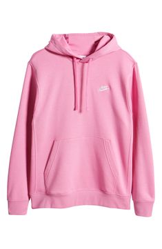 Cotton-rich fleece keeps you comfy in a street-ready hoodie with the classic Swoosh logo on the chest. 27" length (size Medium) Drawstring hood Kangaroo pocket 80% cotton, 20% polyester Machine wash, tumble dry Imported Light Pink Nike Sweatshirt, Clothes Sweatshirts & Hoodies, Light Pink Nike Hoodies, Nike Hoodie Pink, Nike Pink Hoodie, Back To School Hoodies, Cute Clothes For Back To School, Light Pink Nike Hoodie, Hot Pink Nike Hoodie