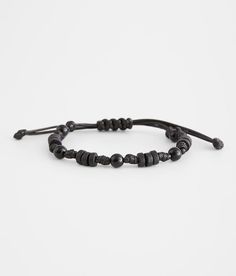 "BKE Knot & Bead Bracelet - Black , Men's Black Slider bracelet Measures up to 4" in diameter. Apparel & Accessories" Black Mens Jewelry, Guys Friendship Bracelets, Aesthetic Bracelets Men, Men's Beaded Bracelets, Male Bracelets Diy, Men’s Bracelet, Black Bracelets For Men, Guy Bracelets, Ethan Core