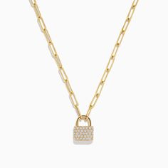 Effy D'oro 14K Yellow Gold Diamond Lock Pendant 0.26 TCW Lock Pendant, Effy Jewelry, Yellow Stone, Jewelry Stand, Gold Yellow, Round Diamonds, Gold Diamond, Gold Metal, Jewelry Design