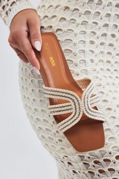 Available In Beige And Gold. Flat Sandals Square Toe Embellished Detail Imported | Rena Flat Sandals in Beige size 9 by Fashion Nova Shoes Pics, Gold Flat Sandals, Fancy Sandals, Crochet Flats, Beige Fashion, Crochet Sandals, Sweet Summertime, Womens Summer Shoes, Decorative Panels