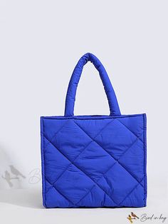 Bird in Bag - Shoulder Tote Bag Quilted Bag, Shoulder Tote Bag, Bird In Bag, Shoulder Tote, Color Blue, Blue Color, Size Medium, Tote Bag, Blue