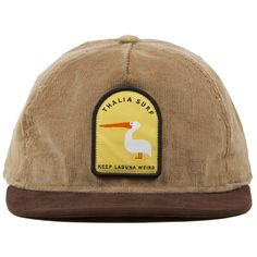 Thalia Surf Keep Laguna Weird Hat Adjustable Flat Brim Hat With Embroidered Patch, Brown Snapback Hat With Embroidered Logo And Flat Brim, Brown Flat Brim Snapback Hat With Embroidered Logo, Adjustable Cap With Logo Patch, Brown Trucker Hat With Embroidered Logo For Outdoor, Brown Flat Brim Hat With Embroidered Logo, Casual Brown Hat With Embroidered Logo, Retro Flat Brim Hat With Logo Patch, Brown Snapback Hat With Embroidered Logo And Flat Bill