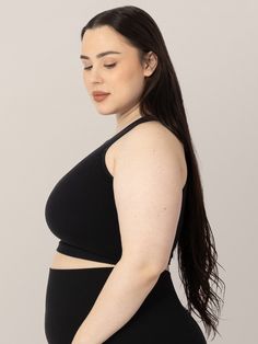 The one we’ve all been waiting for - a super-flattering longline bra with easy breastfeeding access. This seamless nursing & maternity bra is as cute and comfy as it gets, and it works great under other clothes or by itself as a crop top (who said nursing moms can’t wear crop tops?). The high neckline paired with the long cut provides the coverage you want, and our ultra-soft bamboo fabric keeps you fresh and cool. For feeding, lift the outer layer to reveal an underlayer with simple pull-aside Best Nursing Bras, Nursing Maternity, Wear Crop Top, Long Cut, Nursing Mom, Longline Bra, Maternity Nursing, Nursing Bra, Bamboo Fabric