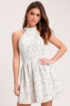 Trendy White Dresses for Women in the Latest Styles | Find a Cute Little White Dress for a Summer Party | Affordable All-White Dresses Graduation White Dress, Seasons Of Love, White Lace Skater Dress, Cute White Dress, Blue Skater Dress, Lace Skater Dress, White Dresses For Women, Little White Dresses, Lulu Dresses