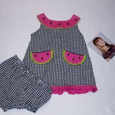 Black And White Gangnam And Watermelon. Kids' Dresses, Summer Dress, Watermelon, Casual Dresses, Black White, Summer Dresses, Black And White, Dresses, White