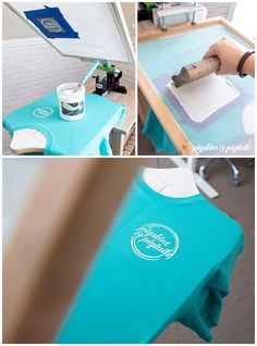 the process of painting a t - shirt with acrylic paint