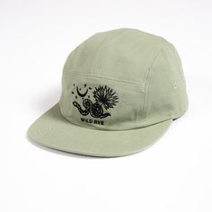 Edith Brim Hat | Canvas Summer 5-panel Trucker Hat, Cotton 5-panel Snapback Hat For Spring, Spring Cotton 5-panel Snapback Hat, Casual 5-panel Snapback Hat With Embroidered Patch, Adjustable 5-panel Snapback Hat For Spring, Green 5-panel Baseball Cap For Summer, Summer Adjustable Snapback Hat With Embroidered Patch, Summer Cotton Snapback Hat With Short Brim, Summer Snapback Baseball Cap With Embroidered Patch